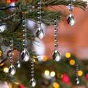 50 Pack Hanging Crystals - Clear Acrylic Prisms Pendant Ornaments for Christmas Tree, Centerpieces, Chandelier, Window & Home Decor, Ideal for Weddings, Parties Decorations (Teardrop)