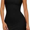 REORIA Womens Halter Neck Tennis Dress Sleeveless Built in Shorts with Pockets Summer Dress Golf Athletic Outfits (Small, Black)