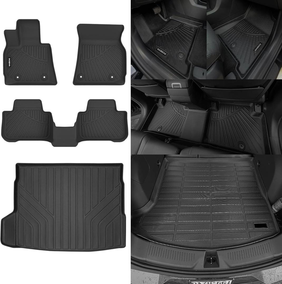 Naibeve Floor Mats for 2025 BMW X3 - All Weather Custom Fit for 2025 BMW X3 Floor Mats Cargo Liner Rear Cargo Tray Trunk Waterproof Interior Accessories