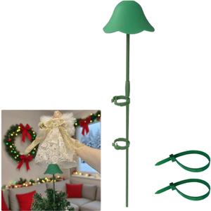 17.7 inch Christmas Angel Tree Topper Holder, Xmas Tree Topper Stand for Angel Green Treetop attachments Stabilizer Seasonal Treetop Base Decoration Angels Tree Toppers Support Ornaments