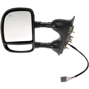 Dorman 955-1128 Driver Side Power Door Mirror - Heated / Folding with Signal Compatible with Select Ford Models, Black
