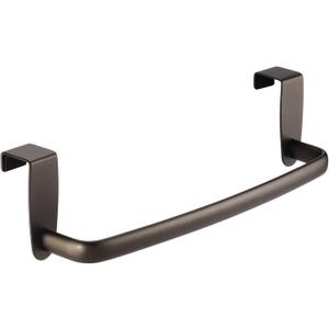 mDesign Steel Metal Wire Over Cabinet Towel Rack Storage Organizer - Hang on Cabinet or Door - Towel Bar Holder for Kitchen - Holds Hand Towels, Washcloths - Spira Collection - Bronze (Pack of 1)