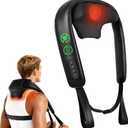 COMFIER Shiatsu Neck Massager with Heat, Cordless Neck and Shoulder Massager for Pain Relief Deep Tissue, Graphene Heating, 4D Kneading Massage Pillow -Black