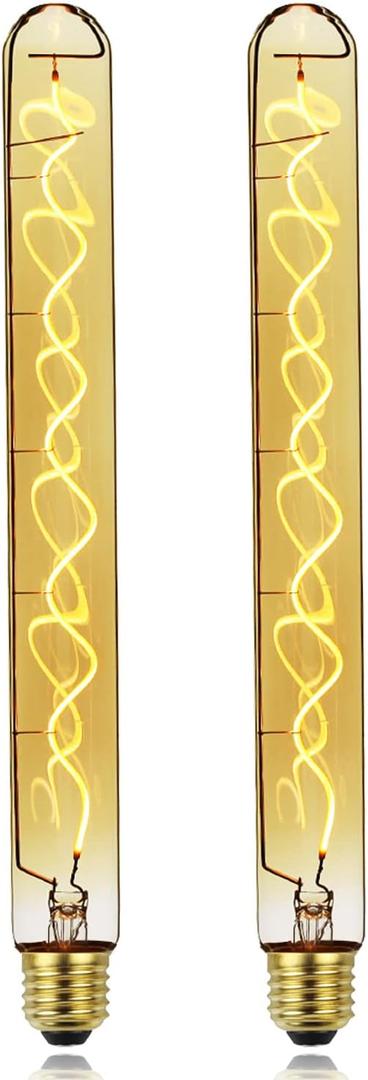 2-Pack Vintage Led Bulb Long Test Tube T10 300mm Led Filament 4W Dimmable Edison Style Decorative Light Bulb 110-130V E26