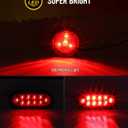 Partsam 2Pcs Steel Trailer Light Boxes Housing Kit, [DOT Approved] 6 Inch Oval Red 10 Led Trailer Tail Lights and 2 Inch Red Round 4LED Side Marker Clearance Lights w/Grommets and Wire connectors