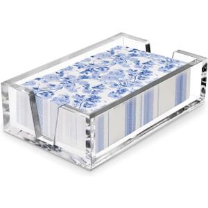 Acrylic Guest Towel Holder Tray for Bathroom  Napkin Holder for Disposable Paper Towels, Hand Towel Organizer for Vanity or Bathroom, Clear Bathroom Accessory, 8.7 x 5.2 x 2.5 Inch Size