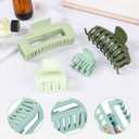 2 x Hair Claws 16 Pcs Hair Clips for Women Thin Thick Curly Hair Large and Small Matte Banana Clips Strong Hold Nonslip (Green series)