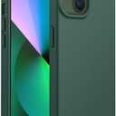 JETech Silicone Case for iPhone 13 6.1-Inch, Silky-Soft Touch Full-Body Protective Phone Case, Shockproof Cover with Microfiber Lining (Midnight Green)
