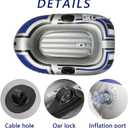ptlsy Inflatable Boat, Swimming Pool Lake Float Raft for Adults, Portable Fishing Boat Raft for Lake with Oars Hand Pump