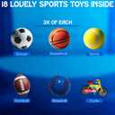 Bath Bombs for Boys with Toys Inside W/Flash Cards - Sports Bath Bombs for Kids - Gift Set of 18 Scented Organic Handmade - 2.5 oz with Natural Essential Oils - 18 Pack