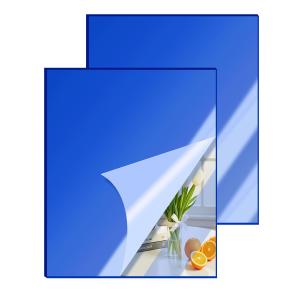 2 Pcs 12 x16 Inch Blue Acrylic Mirror Sheet, 1/8 Inch Thick Opaque Glossy Mirror, Plexiglass Mirror Sheets with Protective Film, Rigid Mirror Sheets for Sawing, DIY, Laser Cutting and Engraving