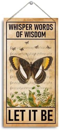 Pack of 13 Inspirational Wood Sign, Whisper Words of Wisdom Sign, Let It Be Sign, Decorative Hanging Wall Plaque Wood Sign, Wall Decor Art, Butterfly Decor, Farmhouse Wood Sign, Home Office Decor