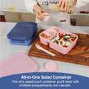 Caperci Extra-Large 62oz Bento Lunch Box for Adults Salad, (Navy & Pink)