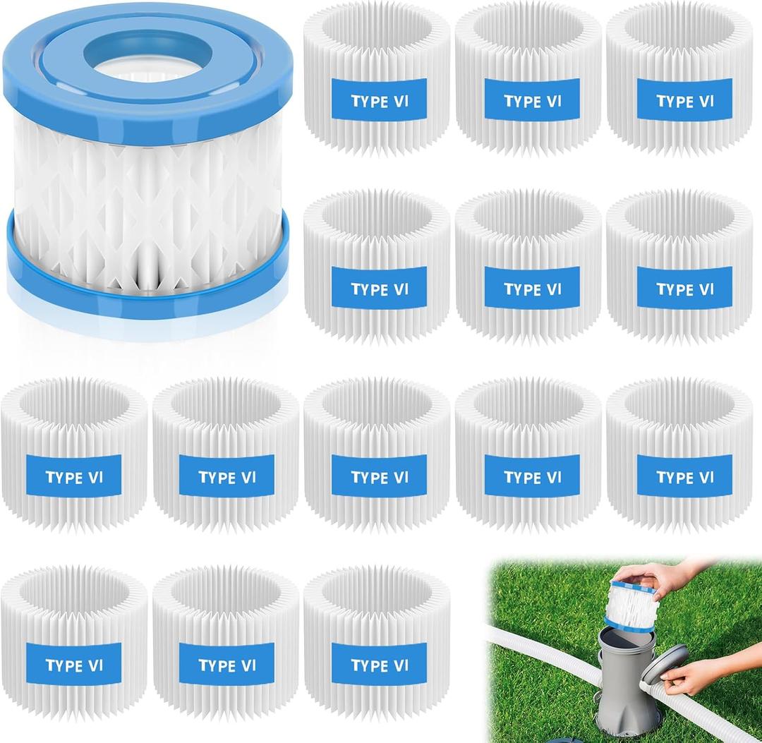 Type VI Hot Tub Filters Cartridge, 16 Pack Spa Filters Swimming Pool Pump Filter Compatible with Best-wayy, Efficient Filtration & Keep The Water Clean