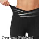 Leggings with Pockets for Girls Solid Black Stretch High Waist Tummy Control Workout Dance Bootcut Yoga Pants (Black)