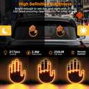 4 x Hand Gesture Light for Car - 3 in 1 LED Finger Light with Remote Control | Back Window Sign for Drivers, Fun Car Accessories & Road Rage Gadgets (Orange)