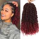 Bestlove Burgundy Pretwisted Passion Twist Crochet Hair14 Inch 8 Packs Short 1B/Bug Crochet Passion Twist Hair Pre-Looped Red Crochet Hair for Black Women