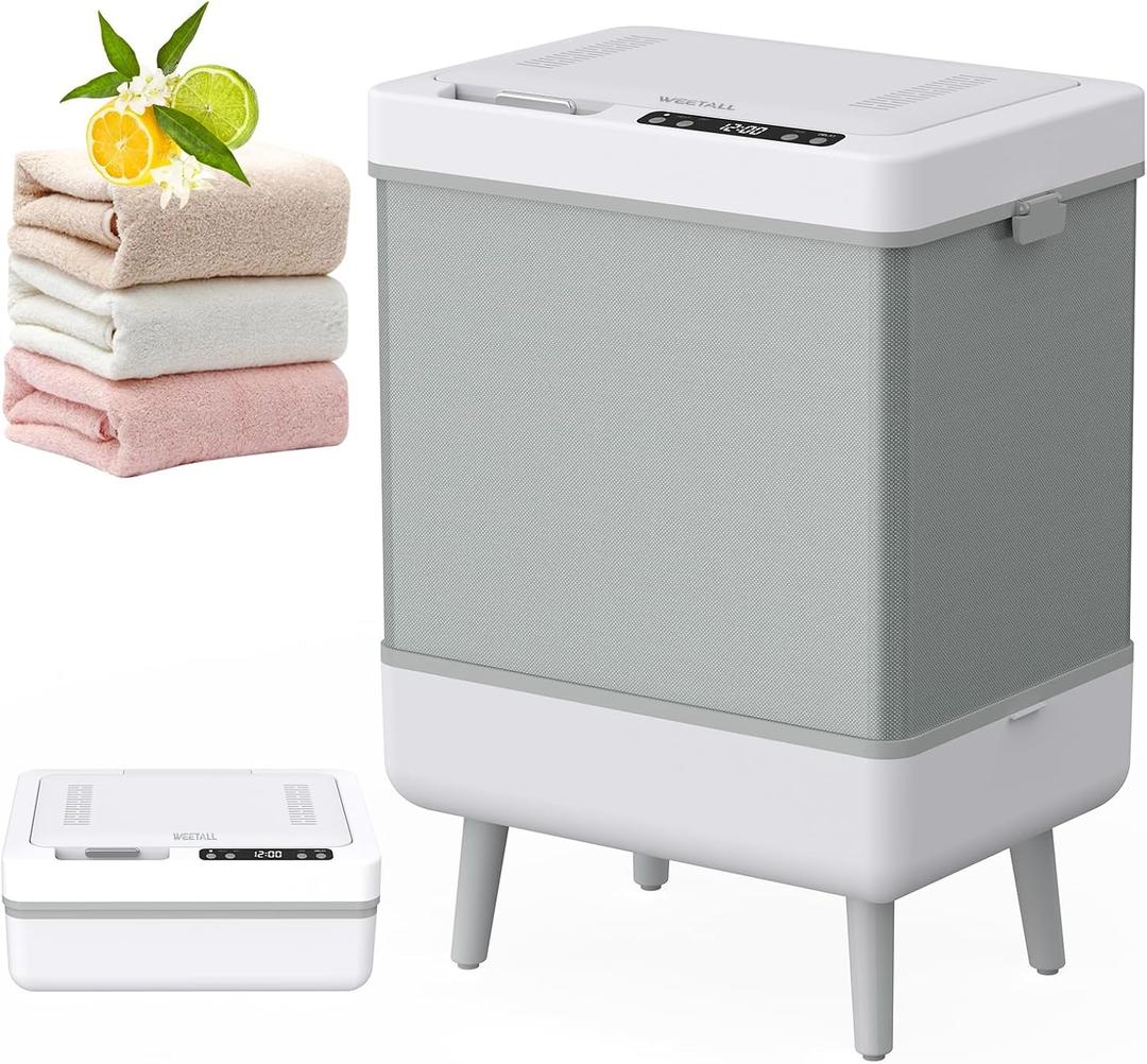 Hot Towel Warmer Bucket for Bathroom: 35L Large Quick Heat Hot Warming Tub - Blanket Heater Towel Warmers Bucket with Timer - Portable Housewarming Luxury Spa Gift at Home (Gery)