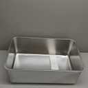 Kirecoo Stainless Steel Cat Litter Box XXL- Metal High Sided Cat Pan, Large Stainless Steel Box, Indoor Litter Tray, Non Stick, No Smell, Easy to Clean, Pet Toilet Supplies for Kitten, Kitty, Rabbit (23.43" L x 15.55" W x 7.68" H)