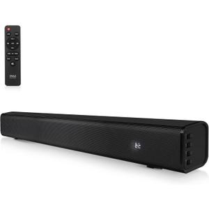 Pyle Home Theater Soundbar Speaker - Wave Base Streaming Tabletop Stand Mount TV Digital System with AUX/Digital Optical Audio Connector Jacks/USB Port, HDMI /ARC, Full Sound Reproduction