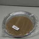 LemonRoad 2 Set Round Silver Mirror Decorative Tray 12.6 Inch Stainless Steel Metal Serving Tray Mirrored Finish Circular Bar Platter with Anti Slip Mat Vanity Kitchen Organizer for Home