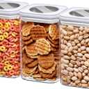 Amazing Abby - Carol - 96-Ounce Acrylic Canister (Set of 3), Plastic Airtight Food Container, Stackable for Pantry Storage, BPA-Free and Shatter-Proof, Perfect for Home and Commercial Use