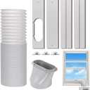 Portable Air Conditioner Window Vent Kit, Adjustable Window Seal with 5.9 Inch Diameter, 59 Inch Length Exhaust Hose for A/C Unit Universal for Sliding Horizontal or Vertical Window (5.9" Diameter Kit & Exhaust Hose 59" Length)