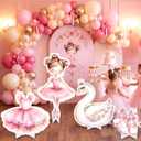 Honoson 4 Pcs Large 24" x 32" Ballerina Dancer Cardboard Cutouts, Pink Ballerina Party Yard Signs Decoration for Baby Shower Wedding Birthday Dance Party Supplies Ballet Themed Decor, 21.65 x 29.53 inches