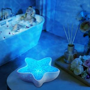 Northern Lights Projector, Ocean Wave Shower Light Projector Light for Bathroom Classroom, Galaxy Night Light for Kids Dorm Decor, Cute Room Decor Aesthetic (White)