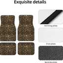 Generic Car Foot Mat Sparkling Leopard Non-Slip Carpet Mats for Cars & Trucks,Decorative Front & Rear Vehicle Foot Rugs,4-Piece Car Floor Mat Set (Leopard)