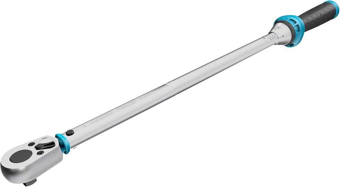 HAZET Torque Wrench 5123-3CT I Output: Square 12.5 Mm (1/2 Inch), Tolerance: 3%, 32 Teeth (Operating Angle 11.25 Degrees) I Reversible Ratchet for Car and Bicycle I 24.72 Inches