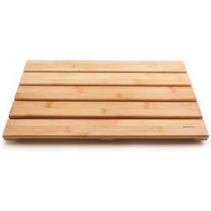 GOBAM Natural Bamboo Bath Mat - Non-Slip Shower & Bathtub Mat, Easy Clean Indoor & Outdoor Floor Mat for Spa, Sauna, Pool - Small 19.7 x 13 inches