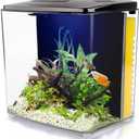 Small Fish Tank 1.2 Gallon Aquarium Starter Kit for Home, Office, Room, Decorative Desktop, Betta Fish Tank with Filter and Light for Shrimp, Jellyfish, Goldfish