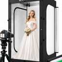 DUCLUS Photo Light Box 47×39×79 Inch for Clothing Photography, 400 LED Studio Shooting Tent with 8 Light Panels, CRI 96+, 12000lm Daylight, 3 Matte PP Backdrops for Bags, Models & Large Products