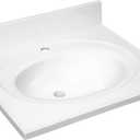 Design House Single Sink Vanity Top, 25", White, 25 in. W x 22 in. D