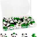 Cute Panda Push Pins - Decorative Resin Thumb Tacks for Bulletin Board, Cork Board, Office, School - 30-Pack