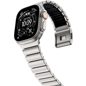 KADES Grade 2 Titanium Silicone Link Bands for Apple Watch Ultra 3/2/1 49mm 46mm 45mm 44mm, Magnetic Clasp Sport Metal Bracelet for iWatch Series 11 10 9 8 7 6 5 4 SE for Men Women