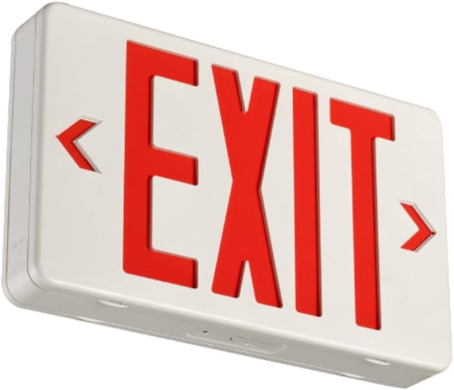 CM MZY Emergency Exit Sign, Red Double Face Exit Signs with Battery Backup, UL Certified, US Standards, Emergency Exit Light, AC 120V/277V, 1 Pack