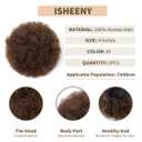 Afro Ponytail Small Afro Hair For Black Women 4Inch Dark Brown Afro Puff Drawstring Ponytail Human Hair 1 PIECES For Children Authentic And Stylish Hairpiece, Afro Curly Puff Style (Brown)