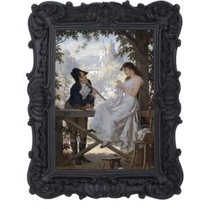 Antique Picture Frames 5x7 Vintage Victorian Ornate Picture Frames with Front Glass Wall Mount and Tabletop Gothic Home Decor Retro Gallery Wall Art,1 Pack,Black