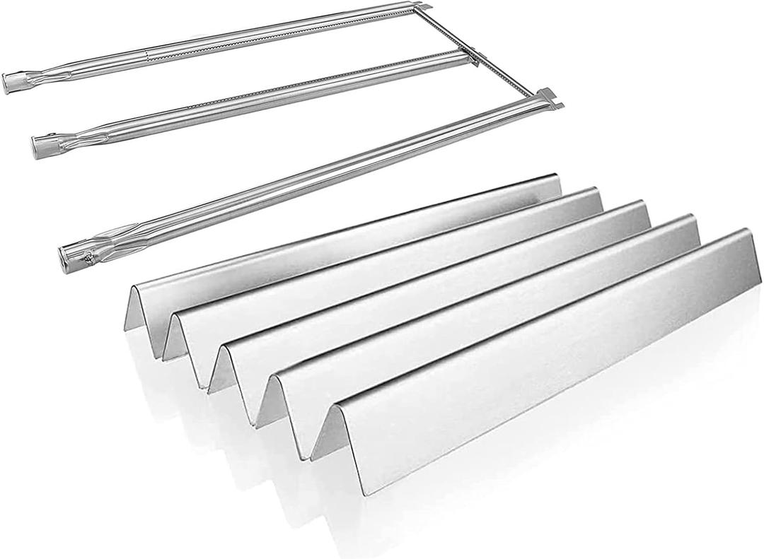 Uniflasy Grill Parts Replacement for Weber Spirit 310 E310, Genesis Silver B C, Genesis Platinum B C, Weber 900 (Side Control), 28 1/8" Stainless Steel Burner, 22.5" Stainless Steel Flavorizer Bars