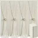 10 Panels Beige Backdrop Curtain for Baby Shower Wrinkle Free 50ft x 10ft Backdrop Drapes Panels for Parties Wedding Bridal Shower Birthday Photo Photography Fabric Background Decoration