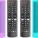(2+2 Packs) Replacement Remote Control No Setup Fit LG TV Remote with Anti-Lost Soft Protective Silicone Cover Case Blue & Purple, Universal for LG All Smart LCD LED HDTV UHD OLED 3D 4K TVs