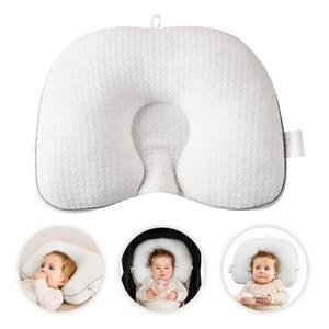 Cococu Baby Head Pillow for Newborn, Soft Infant Head Support, Breathable Ergonomic Baby Neck Support for Car Seat, Stroller & Bassinet, White