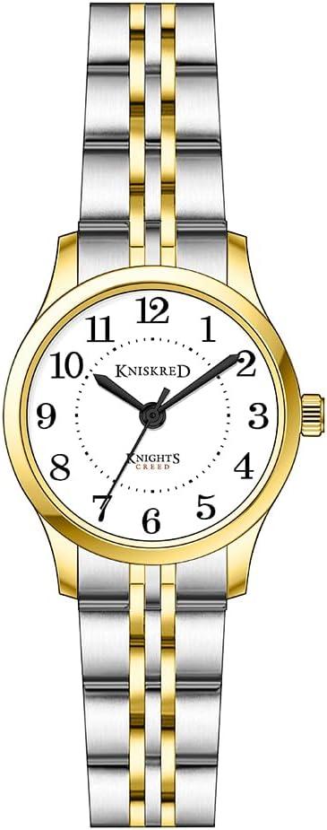 Easy Reader Watch for Women with Solid Stainless Steel Band Ladies Dress Watch Water Resistant
