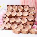 SiliFine 48 Pcs Wedding Favors for Guests Small Ceramic Bowl Bulk Gifts Set 3.3 Inch Floral Design Mini Dipping Sauce Dish with Card Box for Bridal Pooja Baby Shower Birthday (Flower,Pink)