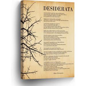 Wufdnvjkn Desiderata Poem Wall Art Vintage Inspirational Quote Poster Print on Framed Canvas 12x18 Inch, Motivational Office Decor for Bedroom Living Room