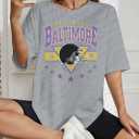 Oversized Football Shirts Women Game Day Tshirt Football Outfits Team Fan Gifts Tee Tops (Gray, XL)