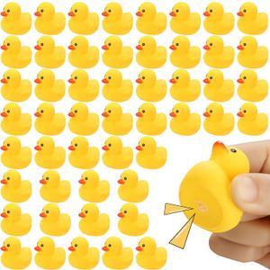 Rubber Duck Bath Toys , 50Pack Mini Rubber Ducks Bulk Float Duck Baby Bath Toy, Shower Birthday Party Favors Gift Classroom Summer Beach Pool Party Games (Yellow)