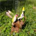 Hummingbird Rain Gauges Outdoor, Resin Hummingbird Garden Statue with a Plastic Rain Gauge, Hand Painted Birds Sculpture 5 Inch Water Gauge for Rain, Yard Patio Decor for Spring Summer